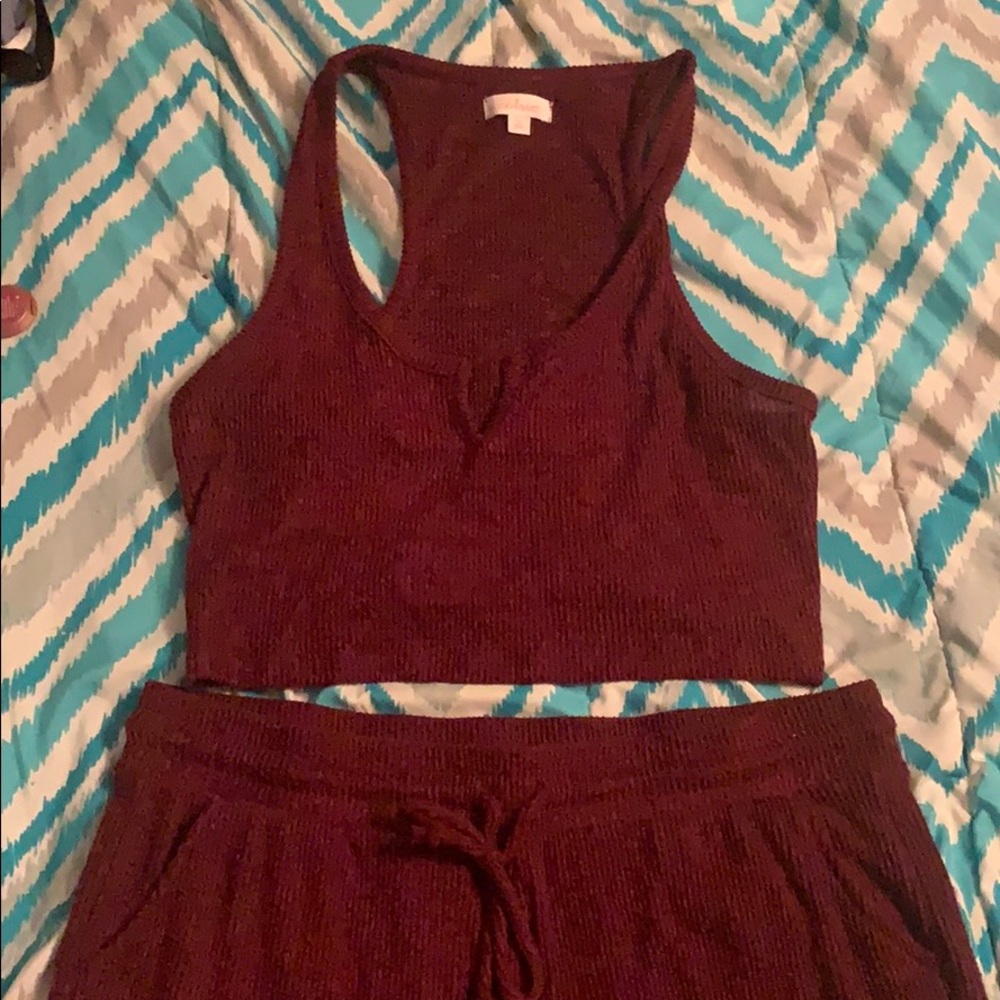 Burgundy Pj Set